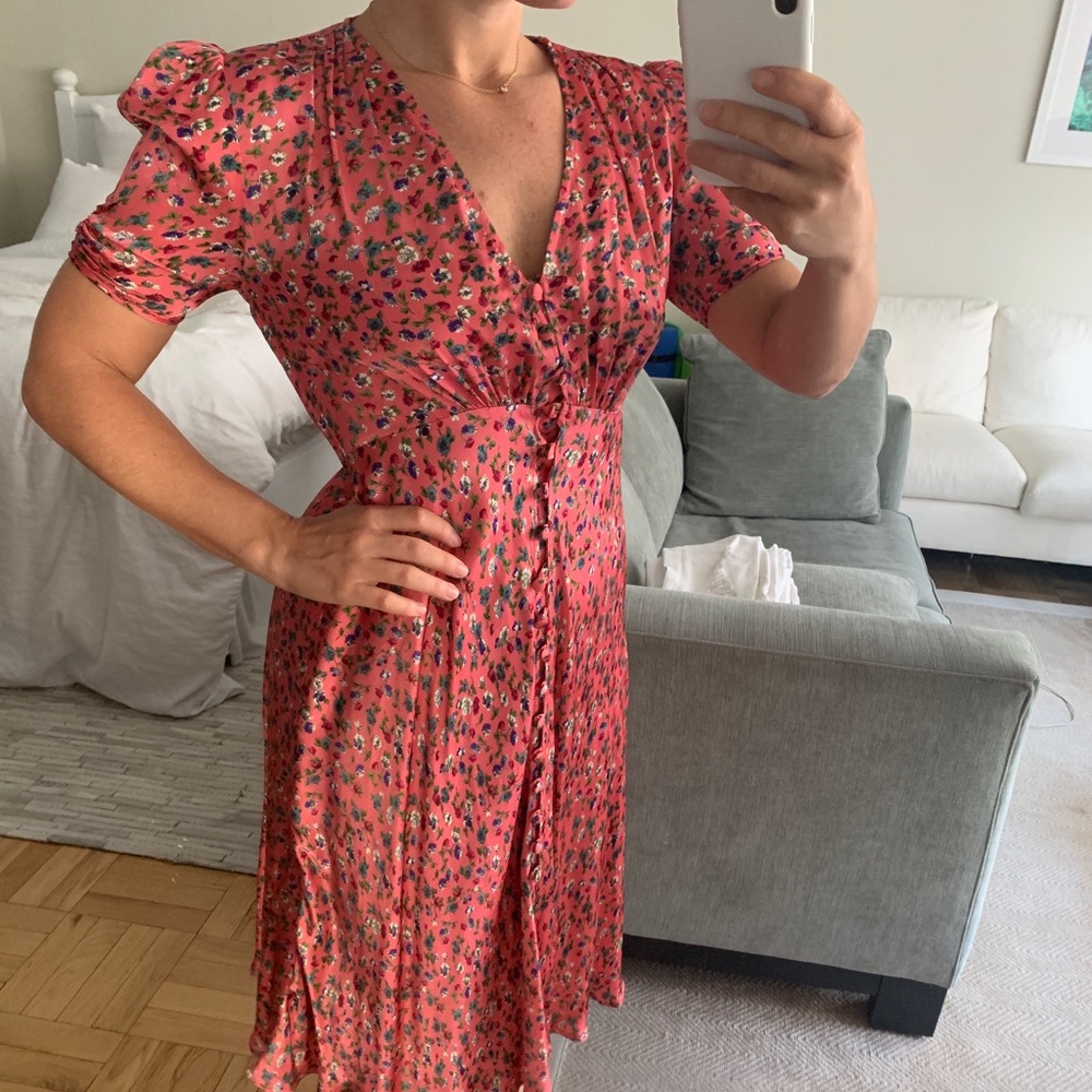 COPY - Pink floral satin dress!